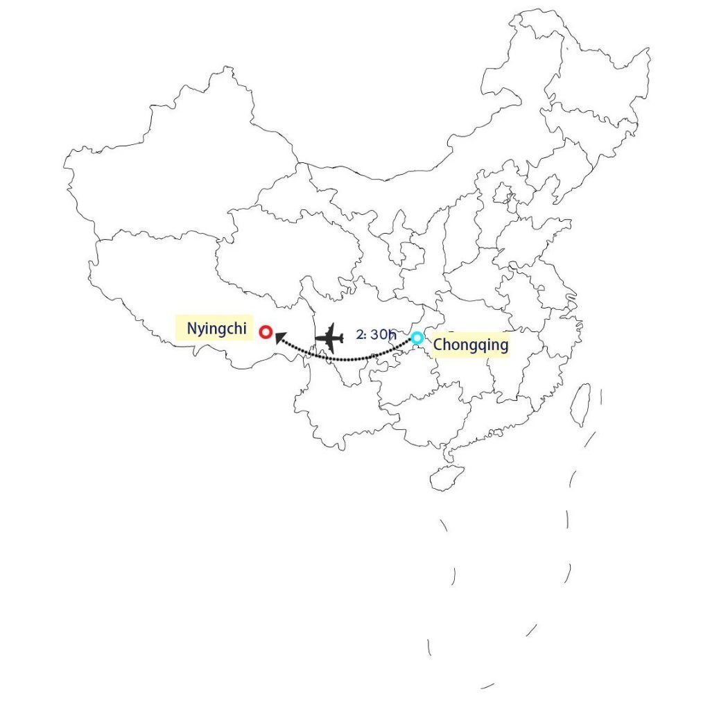 Chongqing to Nyingchi Flight