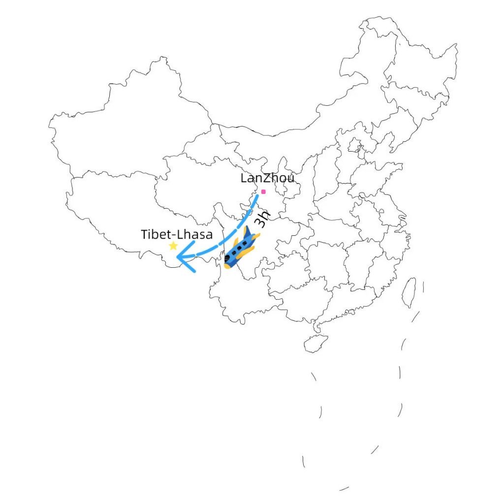 From Lanzhou to Lhasa Flight