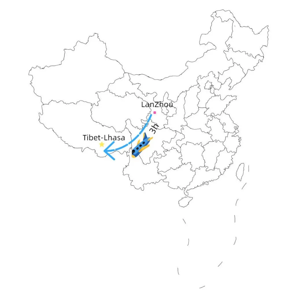 From Lanzhou to Lhasa Flight