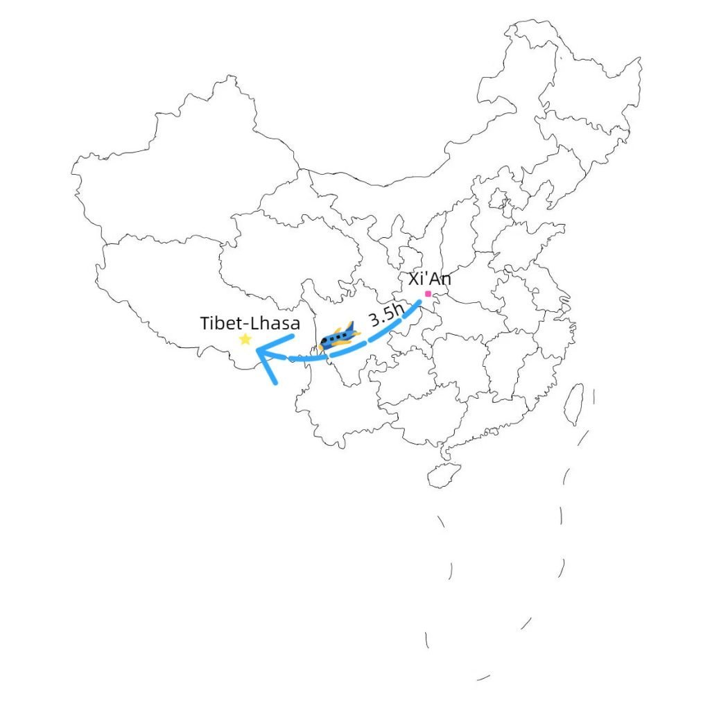 From Xian to Lhasa Flight