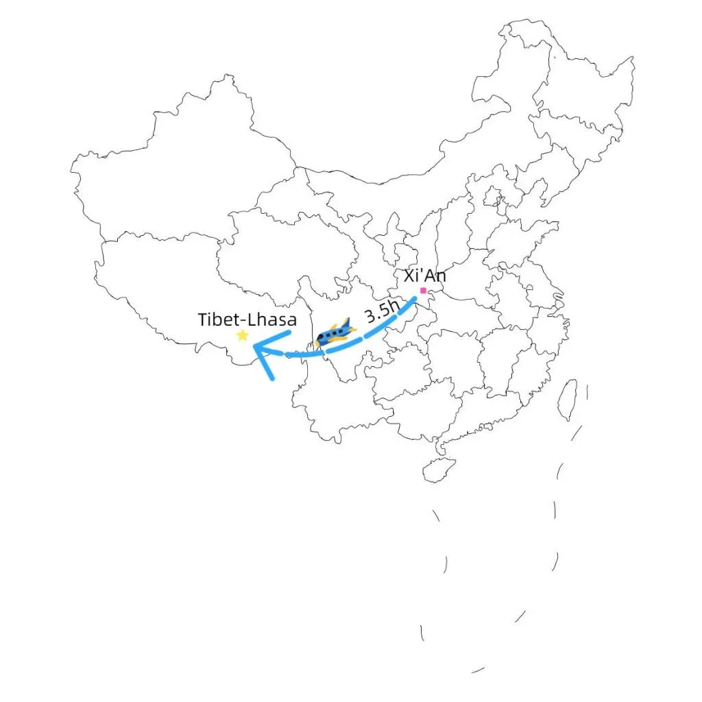 From Xian to Lhasa Flight