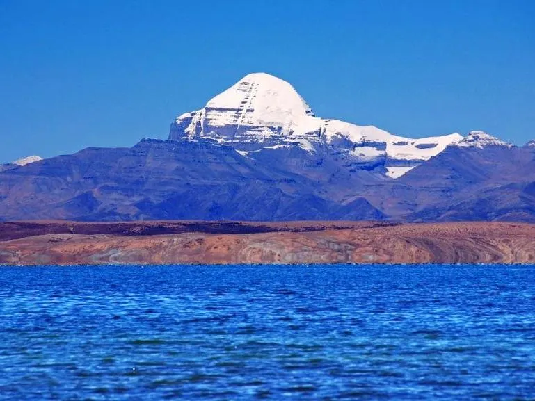Mount Kailash reflected in Lake Manasarovar