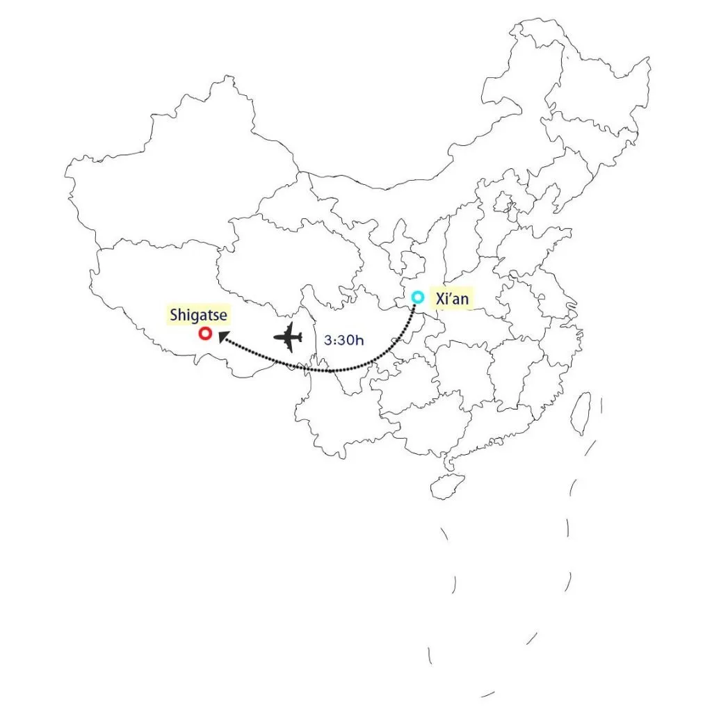 Xian to Shigatse Flight