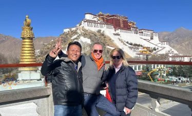 Tourists take photos