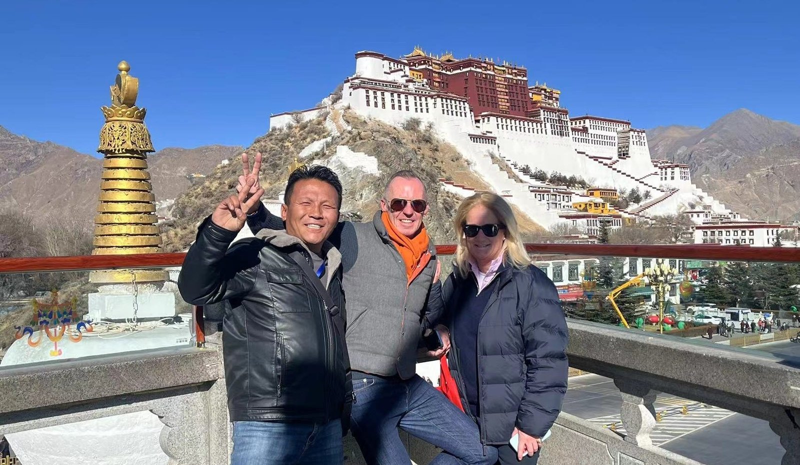 Tourists take photos