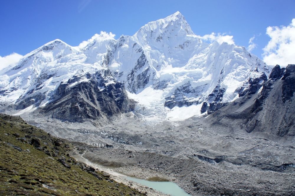 Snow-covered peaks near Everest Base Camp in Tibet
