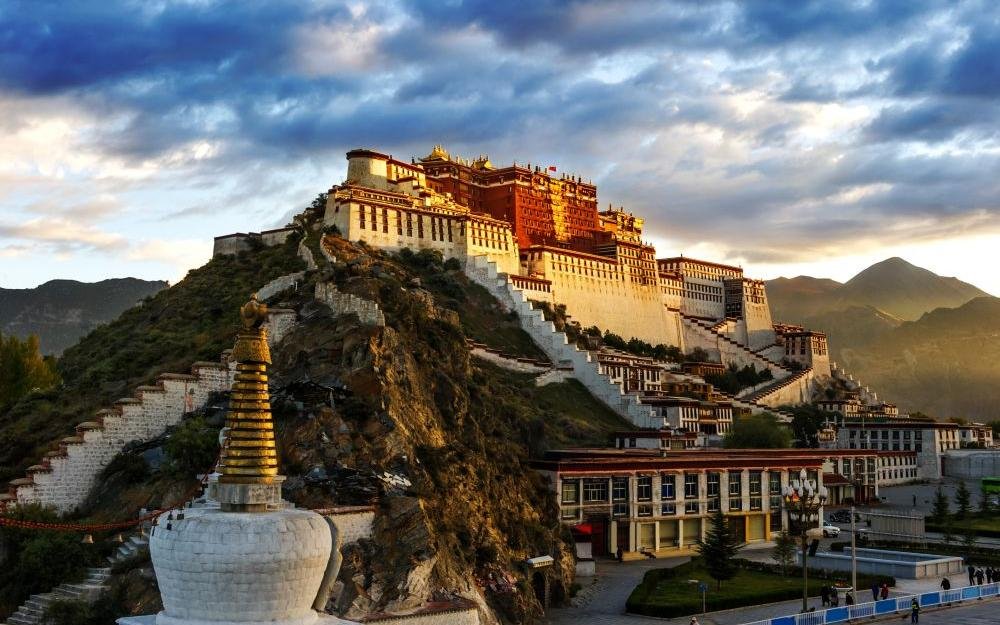 Potala Palace on a hilltop in Lhasa, Tibet